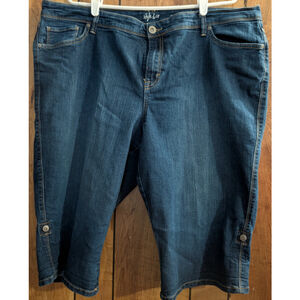 Style & Co Denim Skimmer Capris Plus Size 20W 20‎ W Jeans Blue Stretch Pockets